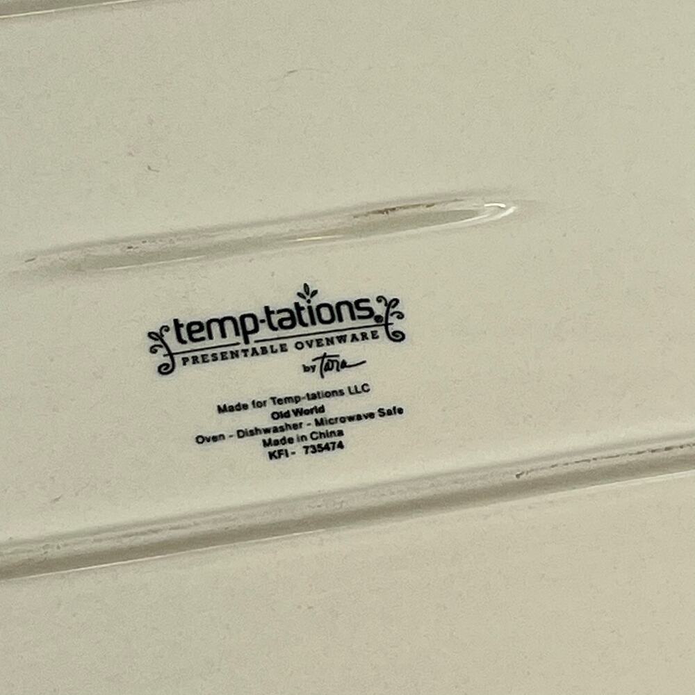 Temptations Old World Extra Large Rectangular Serving Platter With Rack 16" Dish - Picture 9 of 13